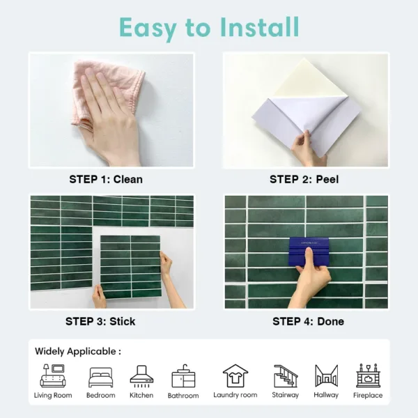 Decorative 3D Peel and Stick Wall Panel 3D Tile Sticker Self-Adhesive Kitchen Tile Backsplash Bathroom Wall Sticker Waterproof - Image 13