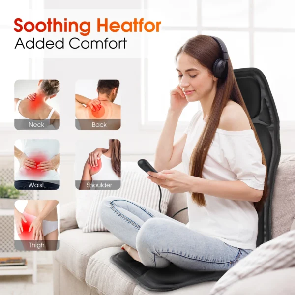 Electric Vibrating Car Massager 10 Head Full Body Massage Chair Mat Portable Massage Cushion Home Infrared Heating Back Vibrator - Image 3