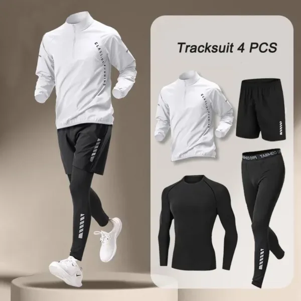 2024 Autumn Men's Quick Dry Jacket Suit 1-4 piece Outdoor Fitness Running Sets Sports Jogging Pants Workout Clothes Sportswear - Image 5
