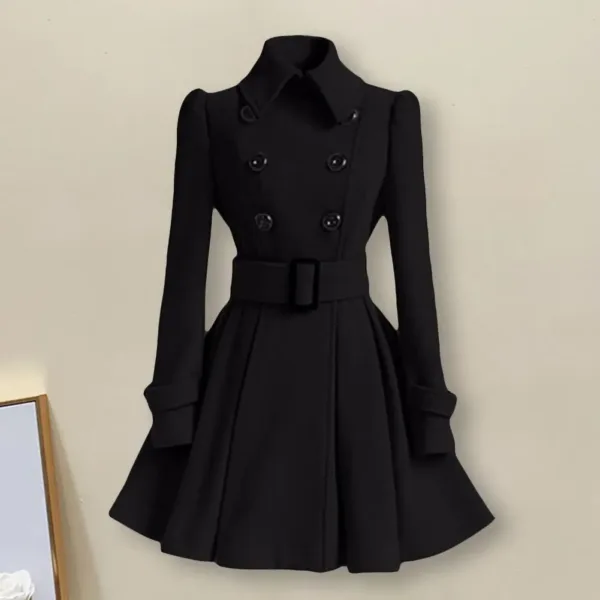 S-XXL New Fashion Classic Winter Thick Coat Europe Belt Buckle Trench Coats Double Breasted Outerwear Casual Ladies Dress Coats - Image 5