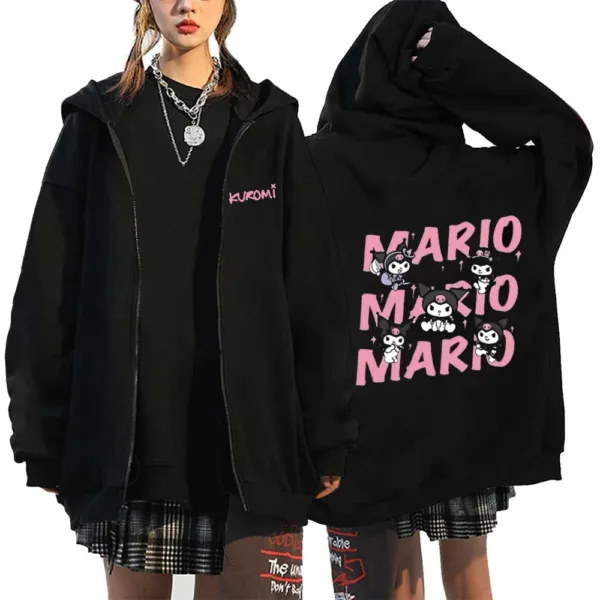 Essential Hoodies Women's Sale Cardigan Zipper Hoodies Sanrio Hello Kitty Kuromi Long Sleeve Women's Autumn and Winter Sweatshir - Image 9