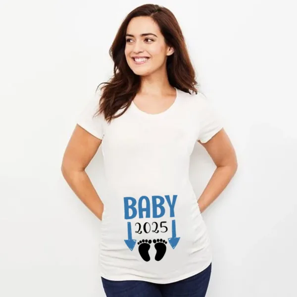 Baby Loading 2025 Print Pregnant T-Shirt Maternity Short Sleeve T Shirts Pregnancy Announcement Tops New Mom Tshirt Clothes Tees - Image 5