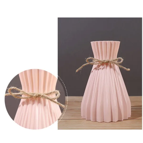 Vase Dry Flower Bottle Simple Modern Waist Cinching Creative Flower Vase Flower Arrangement Plastic Flowerpot Home Decorations - Image 3
