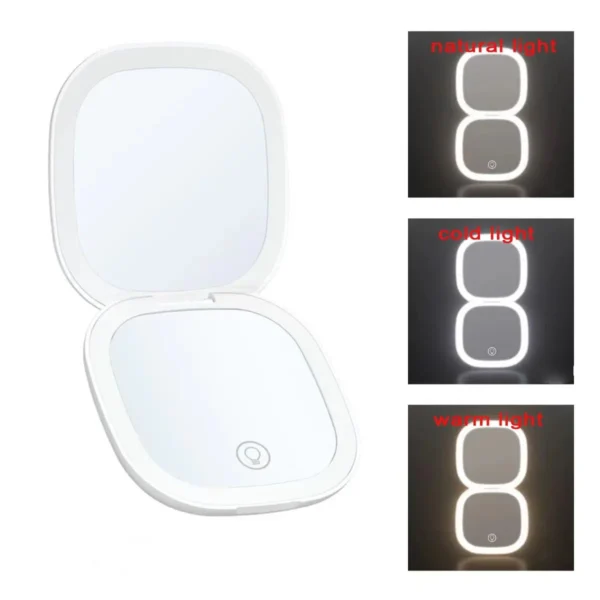 Mini Portable 5X 10X Magnifying Folding Makeup Mirror Led Lights Compact Pocket Travel Aesthetic Vanity Mirrors Make Up Tools - Image 14