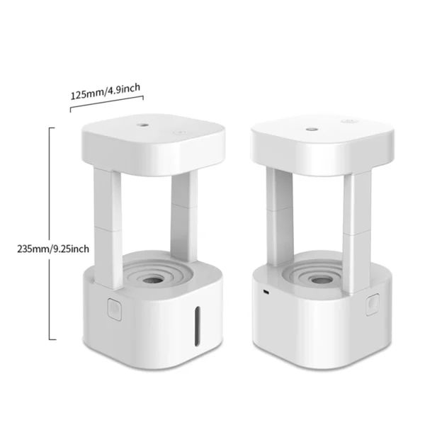 580ml Water Droplet Air Humidifier Anti-Gravity Ultrasonic Cool Mist Maker Weightless Sprayer with LED Night Light Humidifier - Image 4