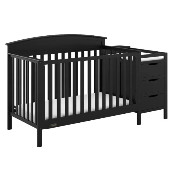 5-in-1 Convertible Crib with Drawer (Pebble Gray) -Converts from Baby Crib to Toddler Bed, Daybed and Full-Size Bed,Fits - Image 6