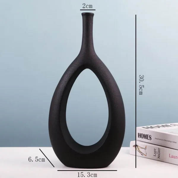 Ceramic Hollow Vase Nordic Flower Pot Modern Art Planter Pots Office Living Room Desktop Interior Home Decoration Accessories - Image 2