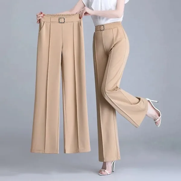 High Waist Wide Leg Pants Women Spring Autumn New Drop Feel Relaxed Straight Suit Pants Fashion Wild Casual Trousers White Black - Image 5