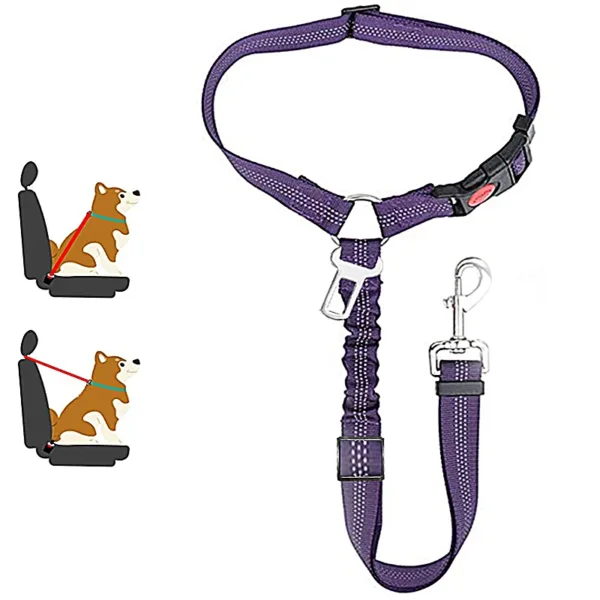 New Solid Two-in-one Dog Harness Leash Pet Car Seat Belt BackSeat Safety Belt Adjustable for Kitten Dogs Collar Pet Accessories - Image 20
