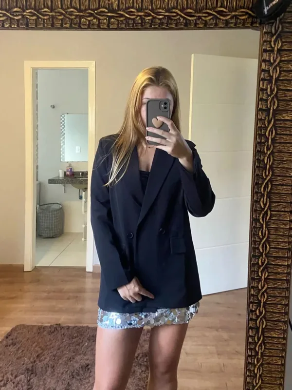 TRAF Blazer Woman Black Beige Khaki Blue Green Gray Women coat Fashion Office Wear Women's Blazers Jacket Outerwears 2024 - Image 9