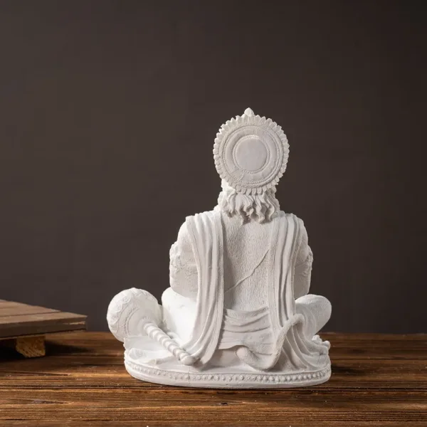 Vilead Sandstone White Hanuman Statue Hindu Monkey God Sculpture Yoga Meditation Decoration Buddha Ganesha Vishnu India FengShui - Image 7