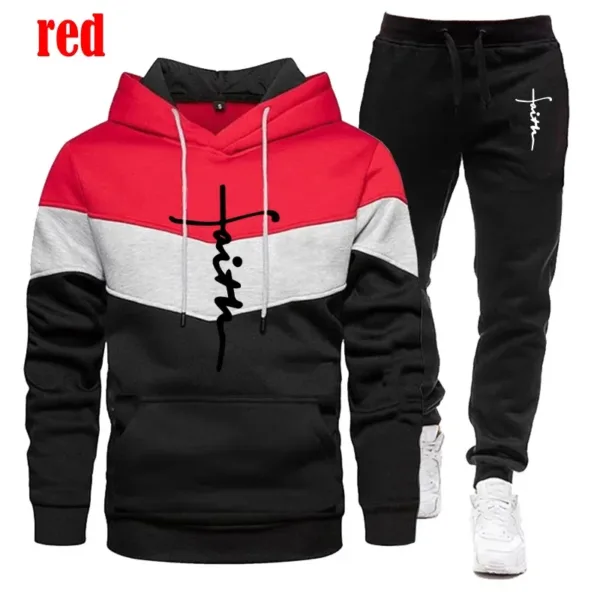 Autumn/Winter Men's hooded sweatshirt + Sweatpants suit Men's sport hoodie comfortable men's sportswear - Image 3
