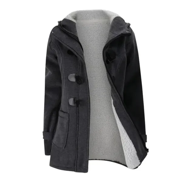 Fashion Autumn Winter Hoodies Women Thick Coat Sweatshirt Women Clothes Casual Hooded Zipper Button Hoodie Streetwear Outerwear - Image 2