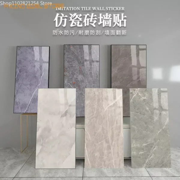 NEW 30x60Cm Marble Grain 3D Wall Sticker Floor Sticker PVC Self-Adhesive Waterproof Decorative Stickers for Home DIY House - Image 6
