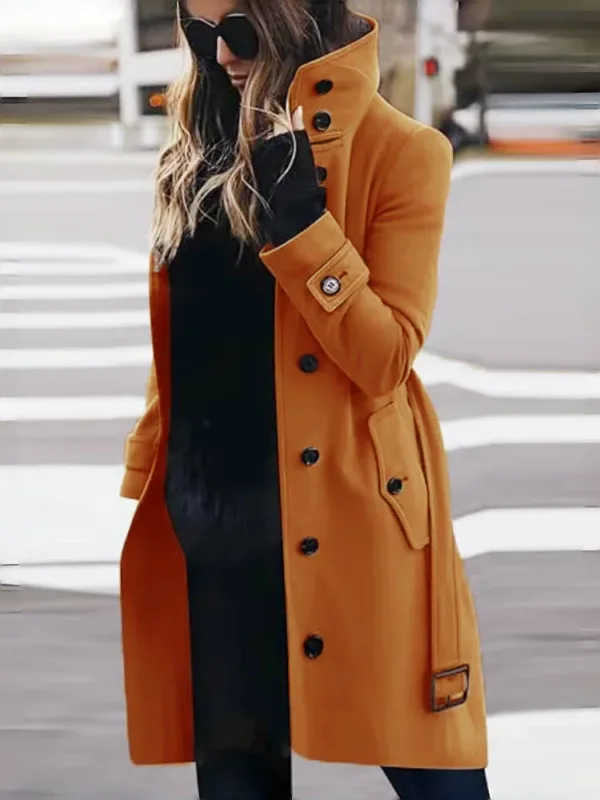 Wool Blend Women's Coat Outerwears Winter Warm Female Jackets Single Breasted Turn-down Collar Long Women's Clothes - Image 10