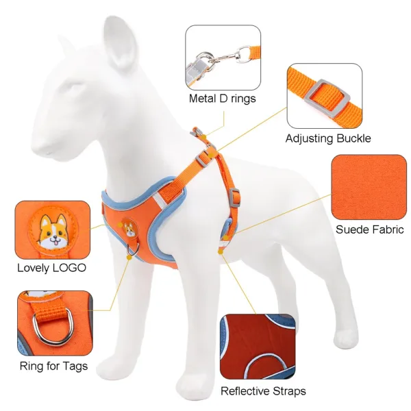 No Pull Pet Dog Harness and Leash Set Adjustable Puppy Cat Harness Vest Reflective Walking Lead Leash For Small Dogs Chihuahua - Image 9
