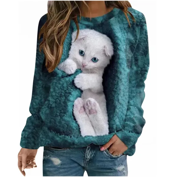 Women Sweatshirts Cute Print Tops Long Sleeve Pullovers Fashion Outerwear Youthful Woman Clothes New In Hoodies & Sweatshirts