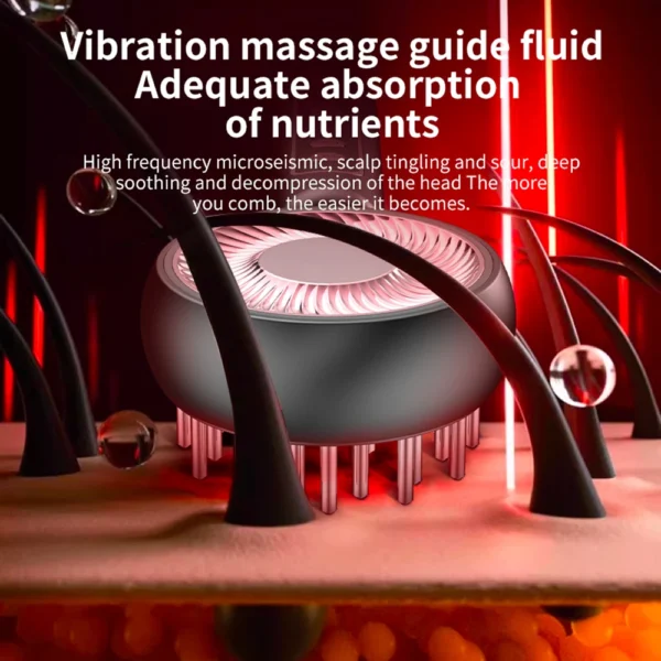 Electric Vibration Massage Comb Red Light Therahy Scalp Brush Hair Head Massage Anti Hair Loss Scalp Massager - Image 9