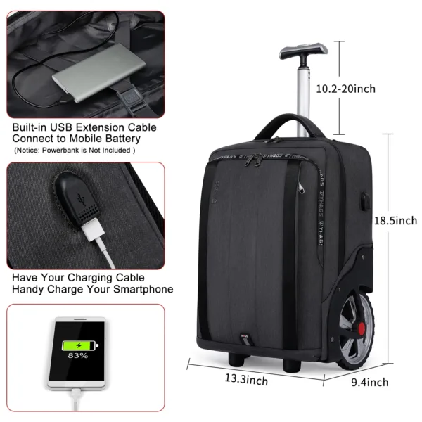 Rolling Trolley Travel Bag - Image 6