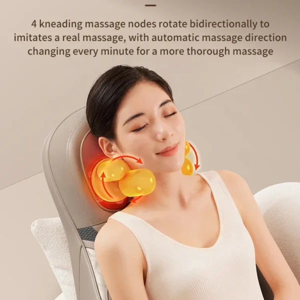 Wholesale Portable Massage Chair Shiatsu Back Seat Neck and Shoulder Massager Electric Massage Cushion - Image 4
