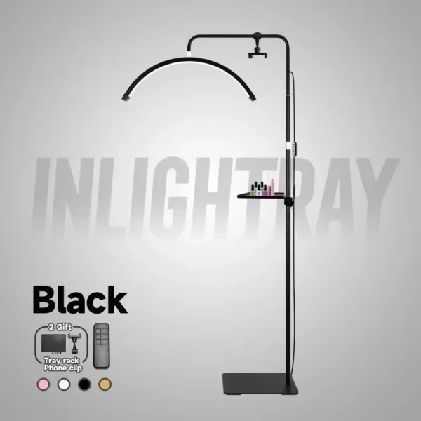 Custom OEM logo half moon eyelash extension lamp eyelash beauty nail floor lamp - Image 13