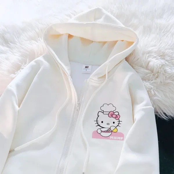Sanrio Anime Cute Printed Hoodies Women Cartoon Hello Kitty Y2k Korean Students Loose Sweatshirt Fashion Sweet Cardigan Clothing - Image 15