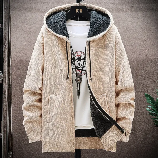 Zip-Up Cardigan Men's Hoodies Parka Hooded Sweatshirt Man Solid Sweater Hoodie Man Clothes Windbreaker 2024 Autumn New - Image 4