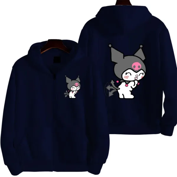 Women's Zipper Hoodie Autumn and Winter New Cute Kawaii Sanrio Hello Kitty Pattern Sweatshirt 2024 Streetwear Women's Clothing - Image 11