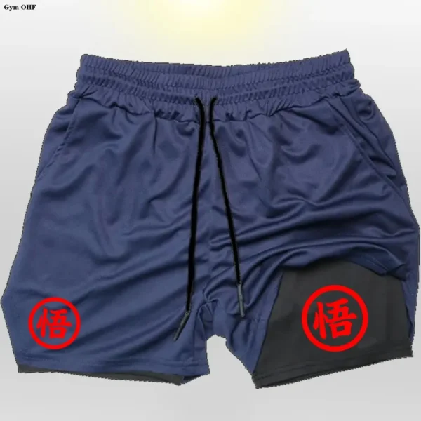 Z Goku Anime Sweatpants Shorts Men Gym Running Shorts Men Quick Dry Sport Outdoor Training Summer 2 In 1 Men Short Pants