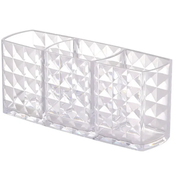 Transparent acrylic 3-5 grid makeup box,makeup brush bucket,makeup organizer,student desk pen holder jewelry storage box - Image 10