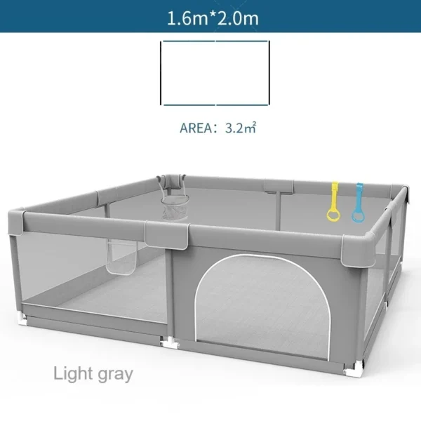 IMBABY Baby Playpens Light Gray Corralito for Baby Playground with Pull Ring Child Safety Barrier Fence Ball Box Game Playpen - Image 9