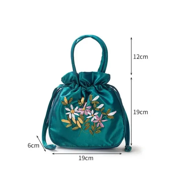 Embroidered Floral Bucket Bag - Image 12