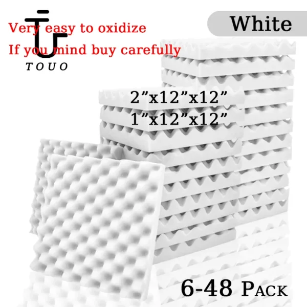 TOUO Egg Trough Wall Soundproof Foam 6 12 24 48 Pcs High Density Sound Absorbing Material Acoustic Foam Ceiling Noise Insulation - Image 12