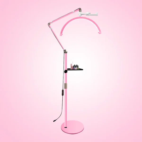 Customized logo half moon eyelash extension floor lamp beauty salon eyebrow tattoo makeup light beauty artist facial lighting - Image 5