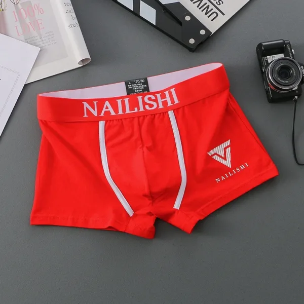 Men's Cotton Underwear Boxers Letter Trend Mid Waist Comfortable Underpants Shorts Sexy Fashion Panties