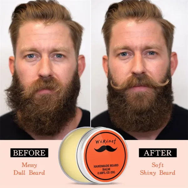 Natural Beard Balm Wax Man Beard Growth Oil Moisturizing Smoothing Dashing Gentlemen Beard Styling Professional Care Cream - Image 6