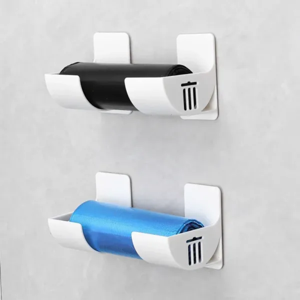 4PCS Wall Mounted Trash Bags Holder Garbage Bag Storage Box Organizer Plastic Bag Film Container Dispenser For Kitchen Shelf - Image 5