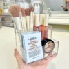 Transparent acrylic 3-5 grid makeup box,makeup brush bucket,makeup organizer,student desk pen holder jewelry storage box - Image 7