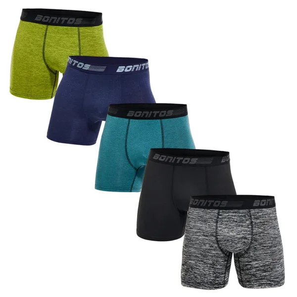 5pcs Pack 2023 Men Panties Polyester Underwear Male Brand Boxer And Underpants For Homme Lot Luxury Set Sexy Shorts Gift Slip - Image 4