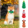 Bite Force Pet Toy Elastic Pet Toy Christmas Pet Toys Bite-resistant Rubber Toys with Built-in Squeaker for Dogs Teeth-cleaning - Image 4