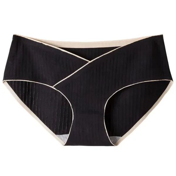 Stripe Jacquard Cotton Low Waist Belly Maternity Panties Plus Size Seamless Underwear for Pregnant Women Ladies Pregnancy Briefs - Image 9