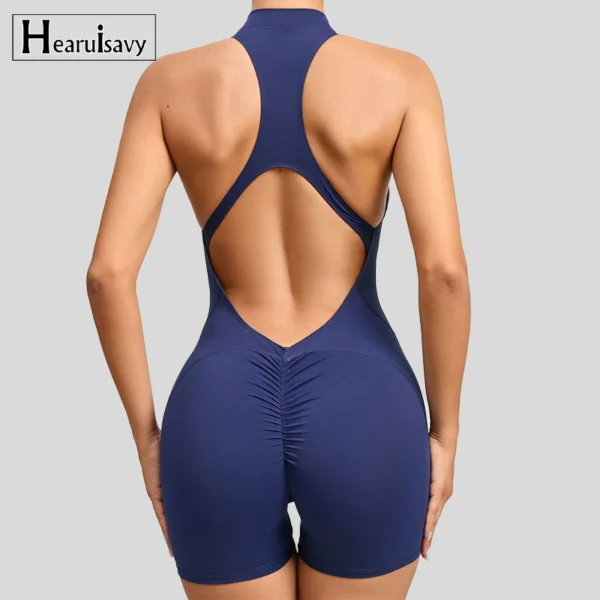 Short Sports Jumpsuit Sleeveless Gym Set Women Yoga Clothes Rompers Workout One-piece Suit Female Outdoor Recreation Bodysuits - Image 2