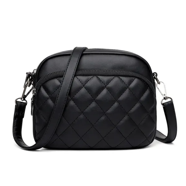 Diamond Lattice Leather Shoulder Bag - Image 2