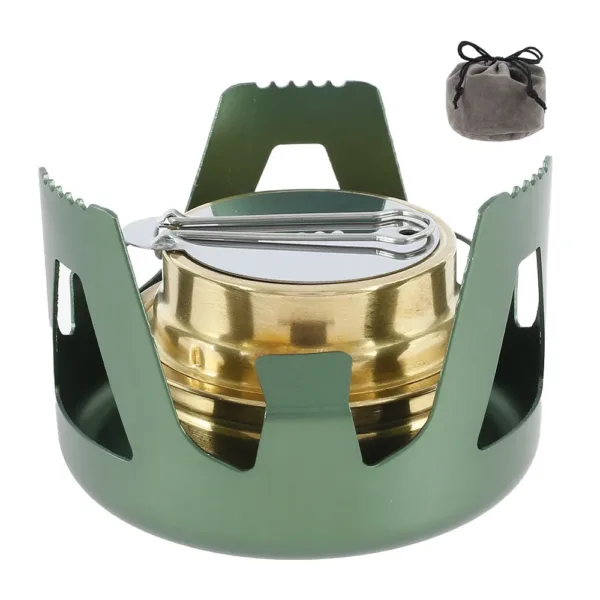 Portable Mini Spirit Burner Alcohol Stove Ultralight Brass Camping Cooking Stove for Outdoor Backpacking Hiking Camping Furnace - Image 6