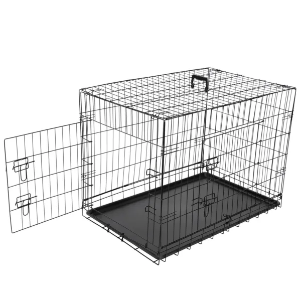 US Metal Pet Cage, Dog Crate Kennel, 2 Door with Pan, Black, 30 ", 36", 42" - Image 4