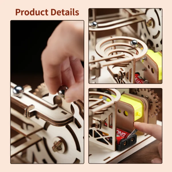 wooden 3d puzzle DIY Building blocks Kit Montessori Educational Toys Best marble run board games for adults giftly For Kids - Image 13
