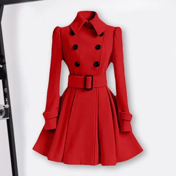 S-XXL New Fashion Classic Winter Thick Coat Europe Belt Buckle Trench Coats Double Breasted Outerwear Casual Ladies Dress Coats - Image 10