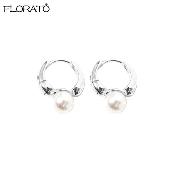 Korean Gold Pearl Hoop - Image 2