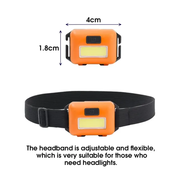 Mini COB Headlight Portable LEDHeadlamp Waterproof Head Front Light With 3 Modes Lighting Outdoor Camping Hiking Head Flashlight - Image 5