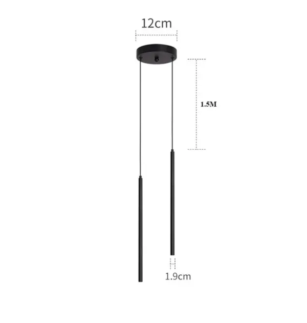 Superfine 2CM Led Pendant Lights Long Tube Hanging Lamp Kitchen Island Dining Room Table Pendant Lamp Bedroom Bedside Droplight - Image 6